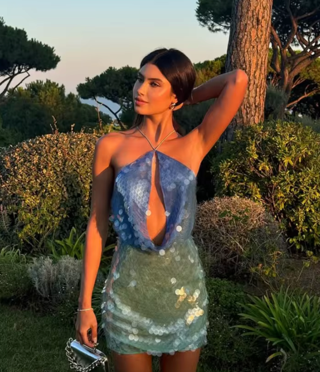 Azzurra Sequins Halter Jurk